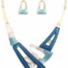 SFE Sfe Irregular Enamel Triangle Shape Shell Collar Bib Bohemian Boho Statement Necklace Earrings Fashion Costume Jewelry Set For Women Jewelry Sets