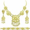 Siwalai Siwalai Thai Traditional Gold Plated Necklace Earrings Bracelet Jewelry Set 18 Inches Jewelry Sets