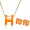 iALTERLL Classic Design 18K Gold Plated Necklace Earrings Set Colorful Color Optional Women'S Gift Jewelry Jewelry Sets