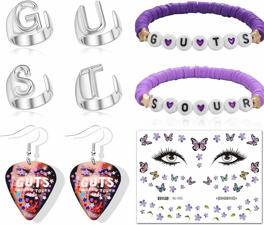 Harry and Henry G U T S Jewelry Set For Women G U T S Inspired Album Concert Outfits Merchandise Album Fans Merch Gifts Guts Rings Earrings For Women Dress Outfit (A) Jewelry Sets