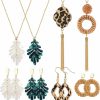 Fiada Fiada 8 Pcs Boho Necklace And Earring Sets For Women Girls Acrylic Resin Rattan Earrings Necklace Jewelry For Beach Party Jewelry Sets