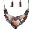 Fenni Jewelry Fenni Jewelry Irregular Enamel Triangle Shape Collar Bib Statement Necklace Earrings Set Women Bridal Jewelry Jewelry Sets