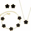 UOOANUO Uooanuo Clover Neckalce Earring Set For Women 14K Gold Plated Stainless Steel Four Leaf Clover Jewelry Set Gift Jewelry Sets