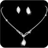 Unicra Unicra Silver Bride Necklace Earrings Set Rhinestone Bridal Wedding Jewelry Sets Prom Costume Jewelry Set Crystal Choker Necklace For Women And Girls Jewelry Sets