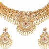 TARINIKA Tarinika Antique Gold Plated Tania Choker Set With Peacock Design - Indian Jewelry Sets For Women | Perfect For Ethnic Occasions | Traditional Indian Choker Jewelry Set | 1 Year Warranty* Jewelry Sets