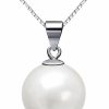 QAPAWE Single Pearl Necklace Silver | Black Pearl Pendant Necklace For Women | Dainty Pearl Drop Necklaces Jewelry | One Pearl Necklace Pendant Jewelry Sets