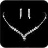 JAKAWIN Jakawin Rhinestone Bride Wedding Jewelry Set Silver Crystal Necklace Earring Set Sparkle Bridal Jewelry For Women (Pack Of 3) Nk321 Jewelry Sets