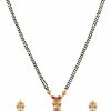 TARINIKA Tarinika Antique Gold Plated Falgu Mangalsuthra Necklace Set With Floral Design - Indian Jewelry Set For Women | Perfect For Ethnic Occasions | Traditional South Indian Necklace | 1 Year Warranty* Jewelry Sets