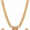 TARINIKA Tarinika Antique Gold Plated Gita Long Necklace Set With Peacock Design - Indian Jewelry Sets For Women | Perfect For Ethnic Occasions | Traditional South Indian Necklace | 1 Year Warranty* Jewelry Sets