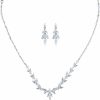 EYVINM Eyvinm Women Jewelry Set Silver Plated Necklace Earrings Set Bridal Wedding Jewelry Bling Cubic Zirconia Choker Crystal Party Jewelry Accessories For Women Girls Jewelry Sets