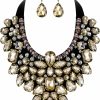 Flyonce Flyonce Costume Jewelry For Women, 9 Colors Rhinestone Crystal Statement Necklace Earrings Set Jewelry Sets