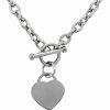 Comelyjewel Comelyjewel Heart Charm Chain Necklace For Women With Toggle Clasp Jewelry Sets