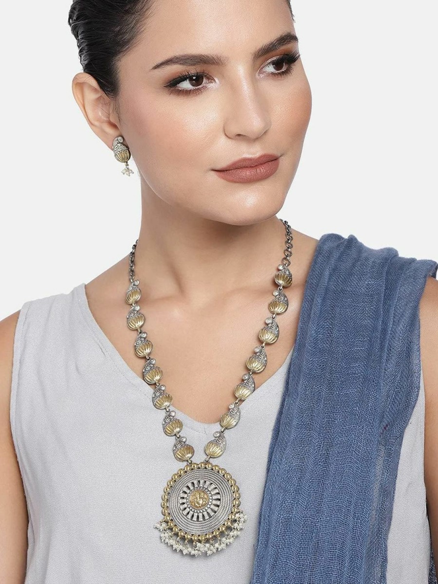 Aheli Aheli Indian Ethnic Wedding Wear Necklace Set Jewelry Sets