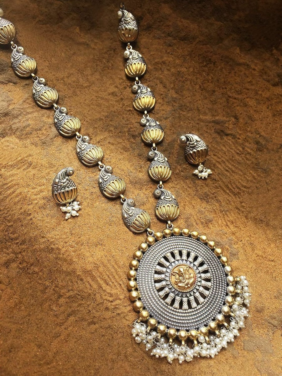 Aheli Aheli Indian Ethnic Wedding Wear Necklace Set Jewelry Sets