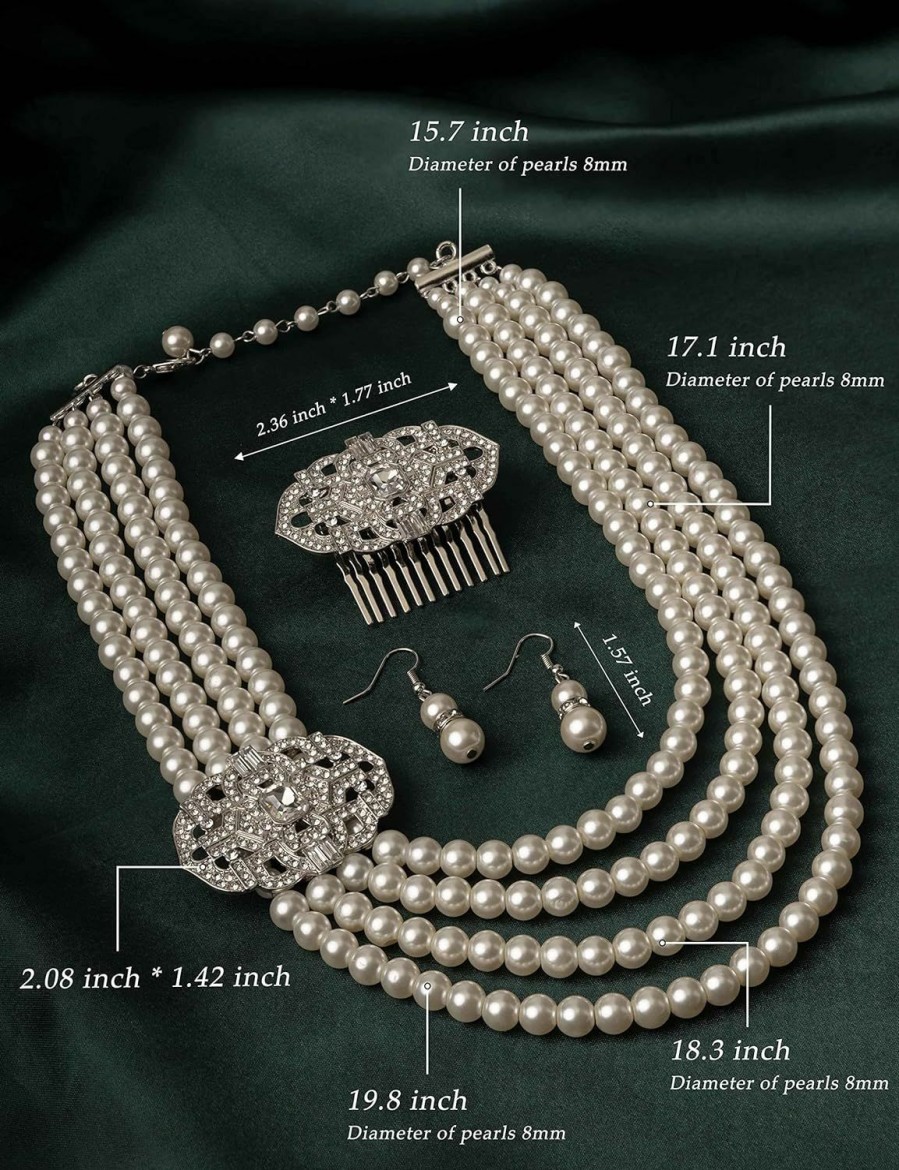 Zivyes Zivyes Audrey Hepburn Holly Golightly Breakfast At Tiffanys Costume Accessory Necklace Gloves Holder Jewelry Sets