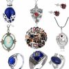 XHBTS Xhbts 19 Set Replace The Vampire Diaries Daywalking Katherine Sapphire Crystal Pendant Necklaces Ring Earrings And 10 Pcs Vampire Diaries Stickers Movie Jewelry Set Cosplay For Fans Jewelry Sets