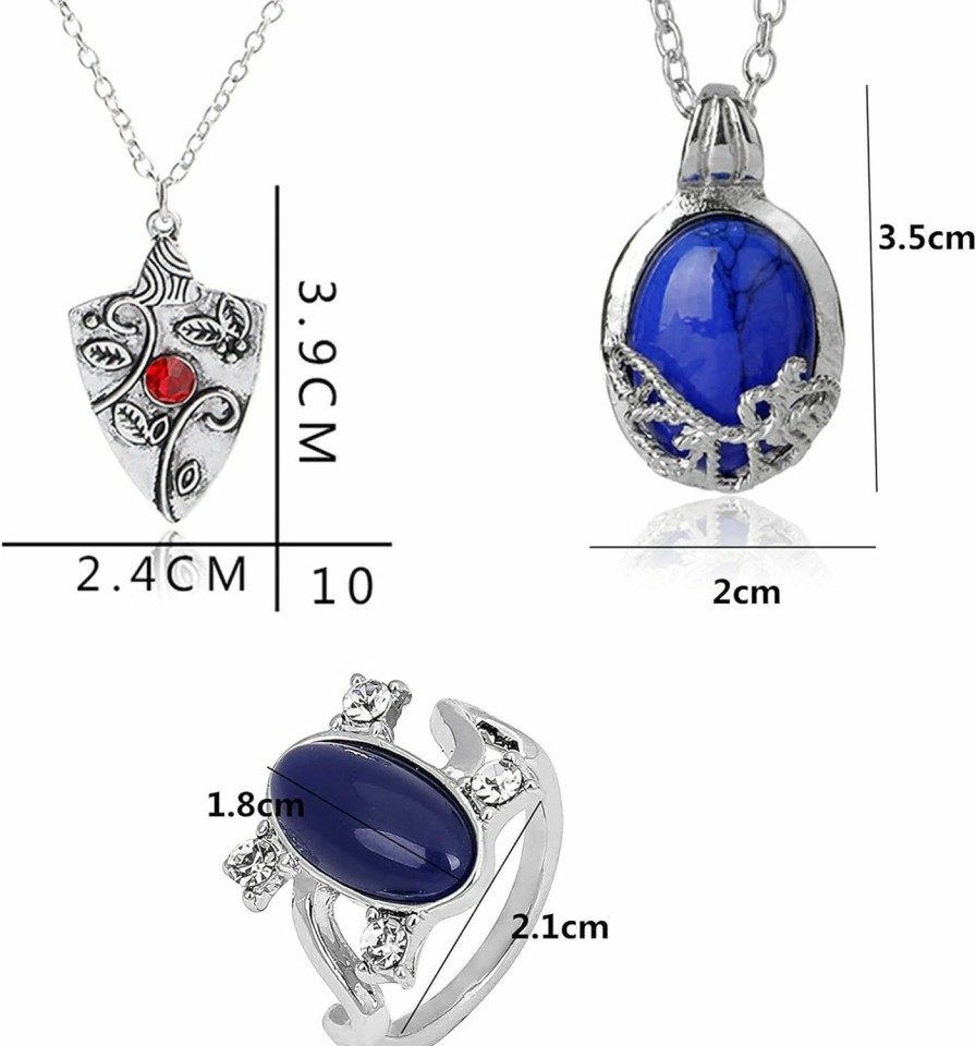 XHBTS Xhbts 19 Set Replace The Vampire Diaries Daywalking Katherine Sapphire Crystal Pendant Necklaces Ring Earrings And 10 Pcs Vampire Diaries Stickers Movie Jewelry Set Cosplay For Fans Jewelry Sets