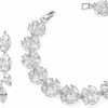 UDYLGOON Udylgoon Udora Cubic Zirconia Leafs Earrings Bracelet Jewelry Set For Bridal Bridesmaid Wedding Prom Jewelry Sets