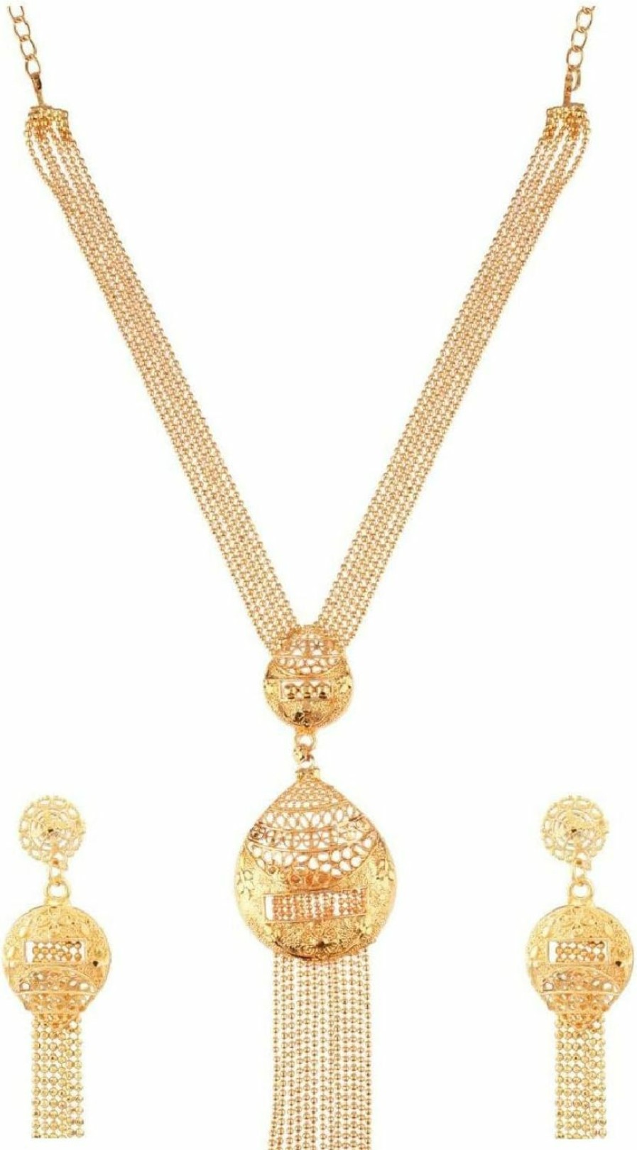 Efulgenz Efulgenz Indian Jewelry Sets For Women Bollywood Jewelry Indian Ethnic Traditional Gold Tone Bridal Designer Multistrand Necklace And Earrings Jewelry Set For Women Jewelry Sets