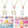 SONNYX Sonnyx Preppy Heishi Bracelets For Women Trendy Stuff Y2K Jewelry Clay Bracelets Cute Earrings Y2K Necklaces Kidcore Beach Surfer Bohemian Bracelets Jewelry Set Jewelry Sets