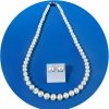 Kivelo Kivelo Freshwater Cultured Pearl Necklace Set - Sterling Silver Pearl Stud Earrings Is A Women'S Jewelry Set Made From A Combination Of Aaaa Grade Pearls (21 Inch, Milky White) Jewelry Sets