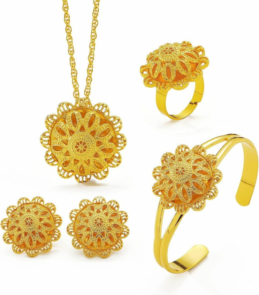 Ethlyn Ethlyn New Ethiopian Eritrean Gold Plated Women Jewelry Sets For Wedding Party Use Jewelry Sets