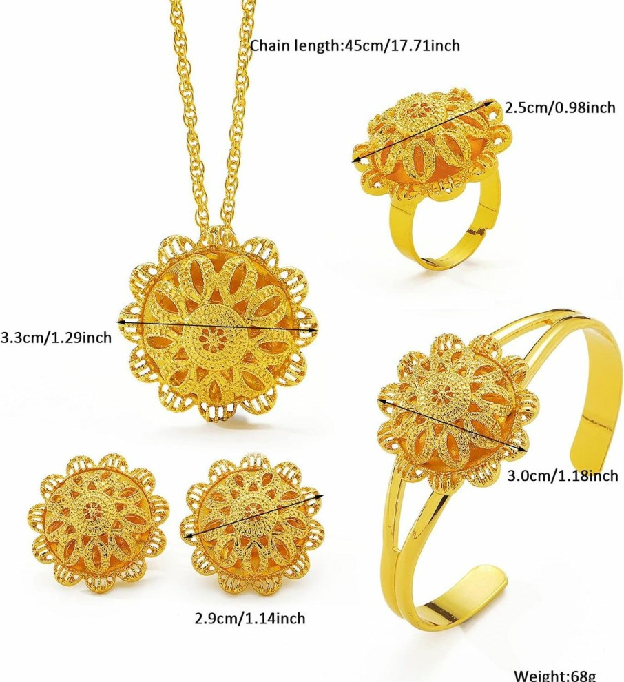 Ethlyn Ethlyn New Ethiopian Eritrean Gold Plated Women Jewelry Sets For Wedding Party Use Jewelry Sets