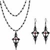 Balirek Balirek Gothic Cross Necklaces Cross Earrings Black Cross Pendant Choker Crystal Chain Halloween Jewelry Set For Woman (Style 5, Alloy) Jewelry Sets