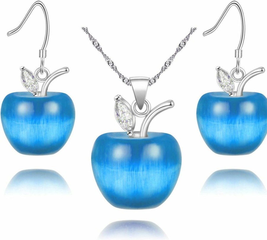 Uloveido Uloveido Apple Necklace And Earrings Set For Women Girls Cute Apple Jewelry Set For Teacher Mom Yl007 Jewelry Sets