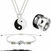 Peutlhomy Peutlhomy 6 Pieces Matching Yin Yang Necklace Set For Women Yin And Yang Necklaces Bracelets Yin Yang Tai Chi Ring For Friendship Boyfriend Girlfriend Bff Necklace For 2 Jewelry Sets