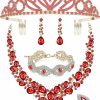 Paxuan Paxuan Silver Gold Plated Wedding Bridal Crystal Rhinestone Jewelry Sets For Women Wedding Bridal Party Jewelry Sets