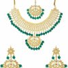 Efulgenz Efulgenz Indian Bollywood Faux Pearl Earrings Set Choker Necklace Gold Tone Wedding Bridal Jewelry Set For Women Jewelry Sets