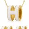 Anboly 2 Pieces Of Necklaces For Women 18K Gold Plated H Necklace Earrings For Women Jewelry Set Girl Valentine'S Day Birthday Gifts Jewelry Sets