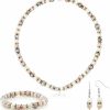 Gem Stone King Gem Stone King Pink And White Cultured Freshwater Pearl Necklace Earrings Bracelet Jewelry Set 7-8Mm 18 Inches Jewelry Sets