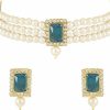 I Jewels I Jewels Gold Plated Indian Wedding Bollywood Stone Pearl Choker Necklace Jewellery Set For Women/Girls (Ml237Rmg) Jewelry Sets