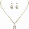 Unicra Unicra Bride Crystal Necklace Earrings Set Bridal Wedding Jewelry Sets Rhinestone Choker Necklace Prom Costume Jewelry Set For Women And Girls(3 Piece Set - 2 Earrings And 1 Necklace) Jewelry Sets