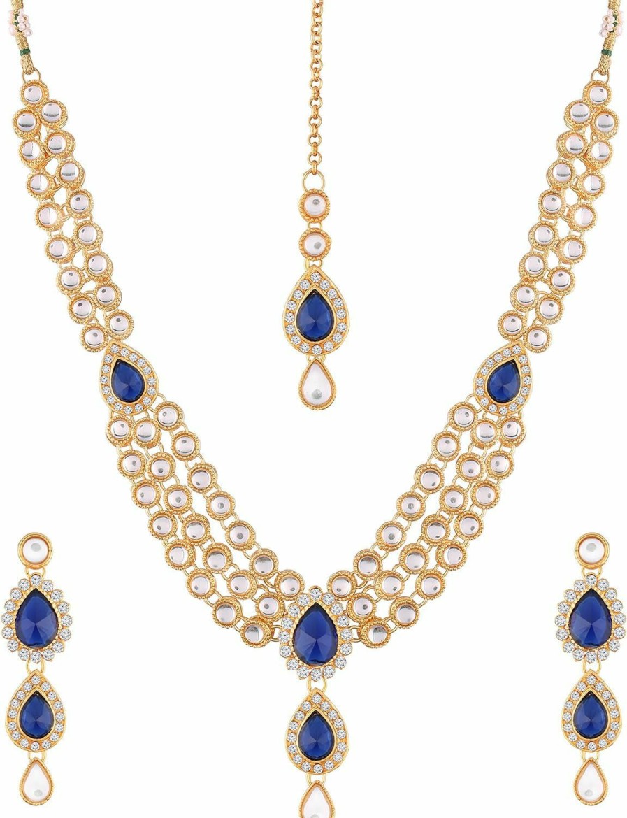 I Jewels I Jewels Indian Bollywood Gold Plated Kundan Jewelry Set For Women (Ij315) Jewelry Sets