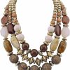 Bocar Bocar 3 Layer Chunky Statement Beaded Necklace Set With Earrings Fashion Multi Layer Women Collar Necklace Jewelry Sets