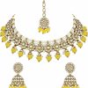 I Jewels I Jewels Gold Plated Unique Design Multi Layer Statement Handmade Choker Necklace Jewellery & Jhumka Earring Set For Women/Girls Jewelry Sets