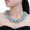 Jerollin Vintage Crystal Rhinestone Statement Choker Bib Statement Necklace Earring Fashion Costume Jewelry Set For Women Jewelry Sets