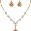 EVER FAITH Ever Faith Austrian Crystal Zircon Wedding Teardrop Necklace Earrings Set Jewelry Sets