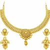 I Jewels I Jewels 18K Gold Plated Indian Wedding Bollywood Stylish Golden Necklace With Earrings For Women & Girls (Mc062-Mc125) Jewelry Sets