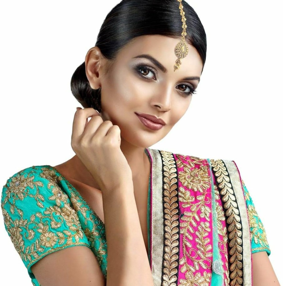 Duel On Jewel Indian Forehead Traditional Gold Plated Handmade Maang Tika Party Dance Hair Headpiece For Women Girls - Duel On Jewel Jewelry Sets