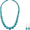 Gem Stone King Gem Stone King Green Simulated Turquoise Howlite 20 Inch Lobster Clasp Necklace And Earrings Jewelry Set Jewelry Sets