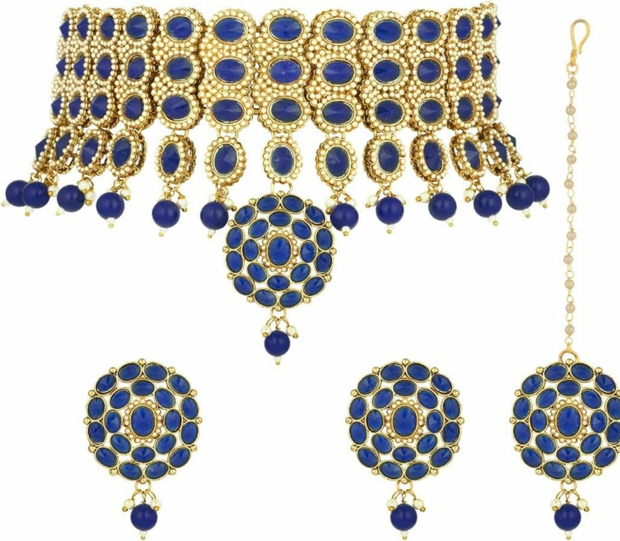 Aheli Aheli Indian Ethnic Wedding Wear Necklace Set Jewelry Sets