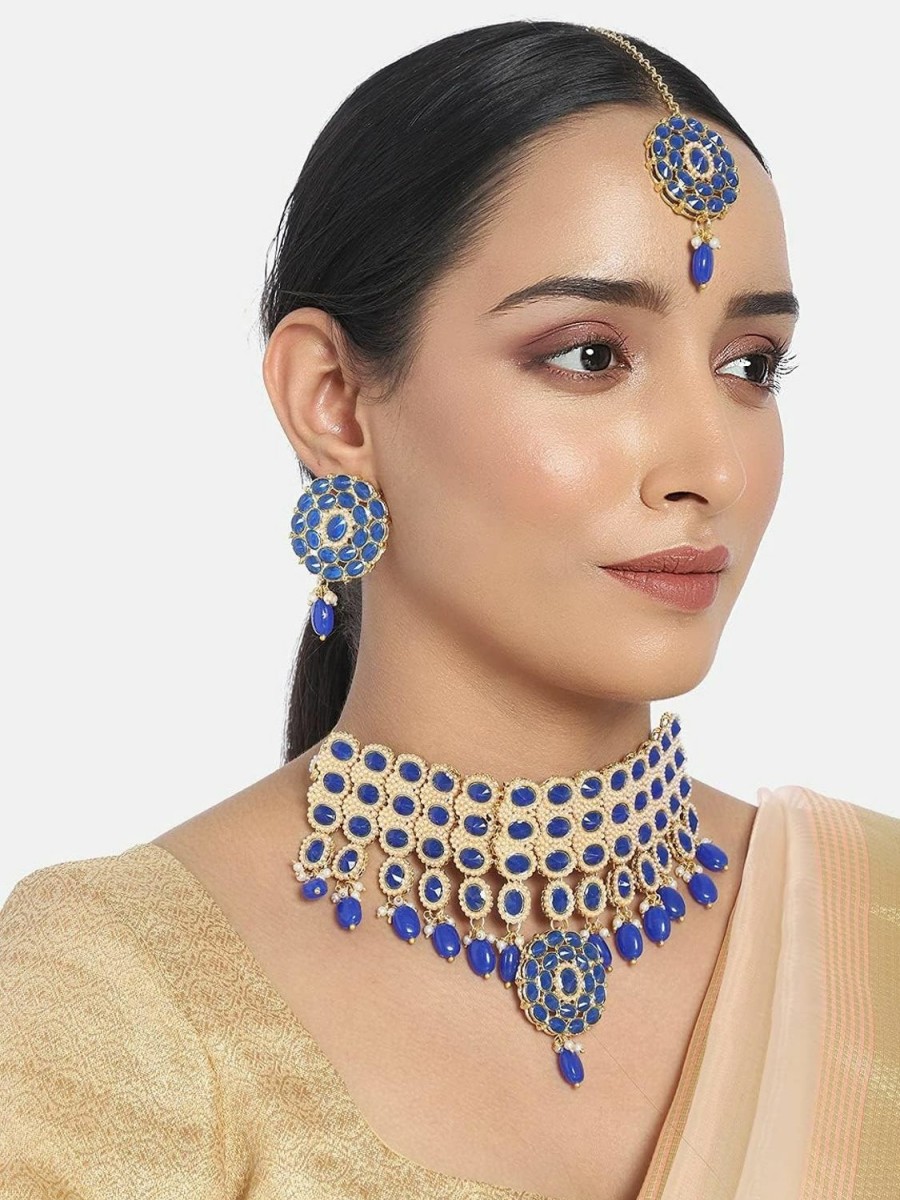 Aheli Aheli Indian Ethnic Wedding Wear Necklace Set Jewelry Sets