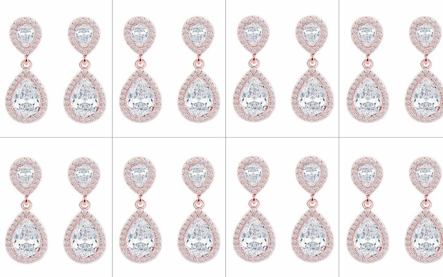 ZHUWE I Can'T Say\"I Do\" Without You | 1 4 6 8 Sets Bridesmaid Jewelry Sets For Women Girls 14K Gold Or Rose Gold Plated Teardrop Dangle Earring For Wedding Gifts Jewelry Sets