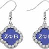 BAUNA Bauna Sorority Jewelry Rhinestone Earring Beaded Bracelet Zeta Greek Gift Finer Women Necklace Jewelry Sets