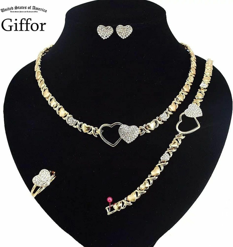 Giffor Giffor Jewelry Set 14K Gold Filled Necklaces Sets For Women Earrings With Bracelets Gifts Jewelry Sets