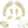 UBGICIG Ubgicig Greek Goddess Costume For Women 7Pcs Greek Goddess Accessories Golden Leaves Pearl Crown Headband Upper Arm Cuff Pearl Leaf Earring Hair Pins Headpiece Egyptian Toga Goddess Costume Jewelry Jewelry Sets